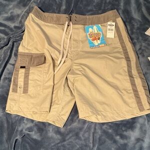 Old Navy men’s medium Beige and Gray Board Shorts